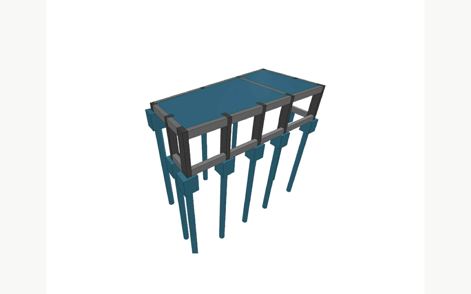 Modelo 3D estrutural de fundações, bases e contenções para ampliação de ETE